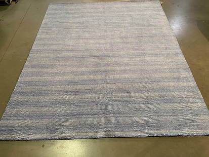 Decorative Modern Rug 8x10: Title:Decorative Modern Rug 8x10 Description:Decorative 8x10 Fine weave Modern rug, 100% natural Veggie Dyes Wool pile , in textured shades of Blue color , Hand Knotted in India, Reserve: $900.00 Ship