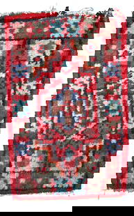 Handmade vintage Persian Hamadan rug 1.4' x 2.2' (42cm x 68cm) 1960s: Title: Handmade vintage Persian Hamadan rug 1.4' x 2.2' (42cm x 68cm) 1960s Origin:Middle East Dimension: 1.4' x 2.2' (42cm x 68cm) Materials:wool Year:1960s Description:Vintage handmade Middle Easter