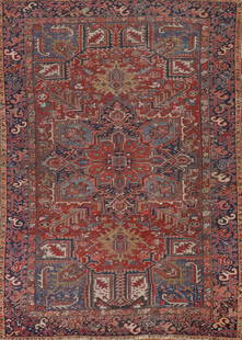 Pre-1900 Vegetable Dye Heriz Serapi Persian Area Rug 8x11: Title: Pre-1900 Vegetable Dye Heriz Serapi Persian Area Rug 8x11 Description:A Beautiful Genuine Iran ( Persia ) Heriz (serapi) rug is Hand Knotted by skillful weavers in Iran ( Persia )