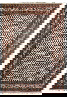 Handmade vintage Indian Seraband rug 4' x 6' (124cm x 185cm) 1980s: Title: Handmade vintage Indian Seraband rug 4' x 6' (124cm x 185cm) 1980sOrigin:IndiaDimension: 4' x 6' (124cm x