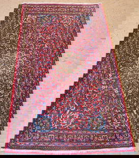 Persian SARUK RUG 2'2" x 4'4": Title: Persian SARUK RUG 2'2" x 4'4" Description:OLD, ANTIQUE NATURAL DYE COLOR COMBINATION_HIGH KPSI WITH FINE KORK WOOL AUTHENTIC HAND KNOTTED Persian SARUK RUG,, size is 2'2" x 4'4" ...............