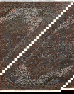 9' x 12' Tarpaulin Brick Persian Heriz Rug 81127: Title:9' x 12' Tarpaulin Brick Persian Heriz Rug 81127 Description:Size in Feet: Width: 9' x Length: 12' Size in Inches: Width: 108 in x Length: 144 in Colors: Tarpaulin Grey, Ivory, Sky Blue Weave: 1