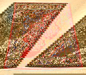 PERSIAN BIJAR RUG 2' 2" x 3' 4": Title: PERSIAN BIJAR RUG 2' 2" x 3' 4" Description:OLD,ANTIQUE HIGHLY DETAILED FINE VILLAGE WOVEN KORK WOOL_HIGH KPSI WOVEN AUTHENTIC HAND KNOTTED PERSIAN SAMPLER BEJAR RUG..ONE OF A KIND.......Highly