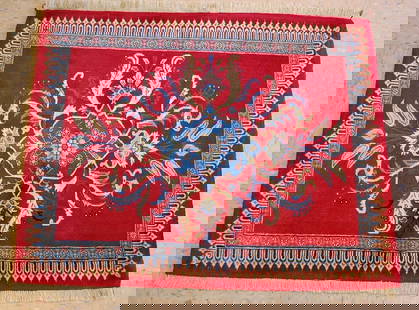 PERSIAN KESHAN RUG 2.7x3.2: Title: PERSIAN KESHAN RUG 2.7x3.2 Description:OLD,ANTIQUE KOWK WOOL_HIGH KPSI AUTHENTIC HAND KNOTTED PERSIAN KASHAN RUG...with an exact size of 2' 7"x 3' 2" .........Detailed Dragon design over Red ba