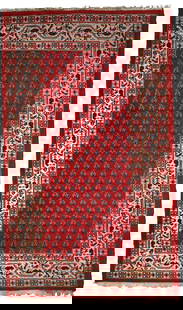 Handmade vintage Persian Seraband rug 3' x 5.3' (93cm x 162cm) 1970s: Title: Handmade vintage Persian Seraband rug 3' x 5.3' (93cm x 162cm) 1970s Origin:Middle East Dimension: 3' x 5.3' (93cm x 162cm) Materials:wool Year:1970s Description:Vintage handmade Middle Eastern