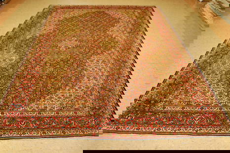 Persian SARUK RUG 7' x 10'6": Title: Persian SARUK RUG 7' x 10'6" Description:OLD,ANTIQUE DETAILED FINE Persian SAROUK ORIENTAL RUG .......HIGH KPSI.........Room size is 7' x 10' 6".................... Royal Blue and Ivory Backgro