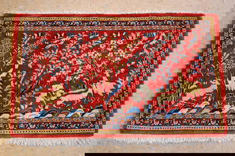 Persian SARUK RUG 2'8" x 3'2": Title: Persian SARUK RUG 2'8" x 3'2" Description:OLD, ANTIQUE NATURAL DYE COLOR COMBINATION_HIGH KPSI WITH FINE KORK WOOL AUTHENTIC HAND KNOTTED Persian SARUK RUG,, size is 2'8" x 3'2" ...............