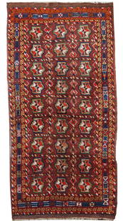 Handmade antique Persian Kurdish rug 3.9' x 7.5' (119cm x 230cm) 1920s: Title: Handmade antique Persian Kurdish rug 3.9' x 7.5' (119cm x 230cm) 1920s Origin:Middle East Dimension: 3.9' x 7.5' (119cm x 230cm) Materials:wool Year:1920s Description:This antique Kurdish rug m