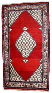 Handmade vintage Indian Seraband rug 2.9' x 5.3' (91cm x 163cm) 1970s: Title: Handmade vintage Indian Seraband rug 2.9' x 5.3' (91cm x 163cm) 1970s Origin:India Dimension: 2.9' x 5.3' (91cm x 163cm) Materials:wool Year:1970s Description:Vintage handmade Indian rug from t