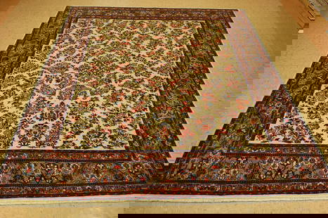 Persian SARUK RUG 7x8.5: Title: Persian SARUK RUG 7x8.5 Description:OLD,ANTIQUE DETAILED FINE with SQUARISH ROOM SIZE Persian SAROUK ORIENTAL RUG .......HIGH KPSI.........Exact size is 7' x 8' 5"......Ivory Background .......