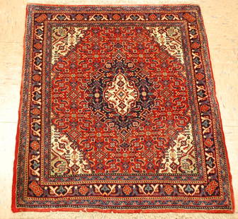 PERSIAN SARUK RUG 2' 2" x 2' 6": Title: PERSIAN SARUK RUG 2' 2" x 2' 6" Description: ANTIQUE DETAILED FINE AUTHENTIC HAND KNOTTED PERSIAN SARUK RUG .......HIGH KPSI........ size is 2' 2" x 2'6"..... .......colors including Blues,Reds