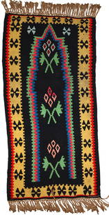 Handmade vintage prayer Turkish Anatolian kilim 2.2' X 4.4' (67cm X 135cm) 1970s: Title: Handmade vintage prayer Turkish Anatolian kilim 2.2' X 4.4' (67cm X 135cm) 1970s Origin:Turkey Dimension: 2.2' x 4.4' (67cm x 135cm) Materials:wool Year:1970s Description:Handmade vintage praye