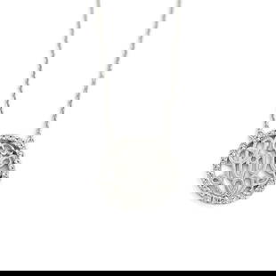 Love Diamond Filigree Round Pendant Necklace 14K White Gold, .23 CTW: Love Diamond Filigree Round Pendant Necklace 14K White Gold, .23 CTW This is a beautiful necklace. Please let us know if you have any questions :) Diamonds: 34 round brilliant cuts, .23 ctw, G-H, SI1-