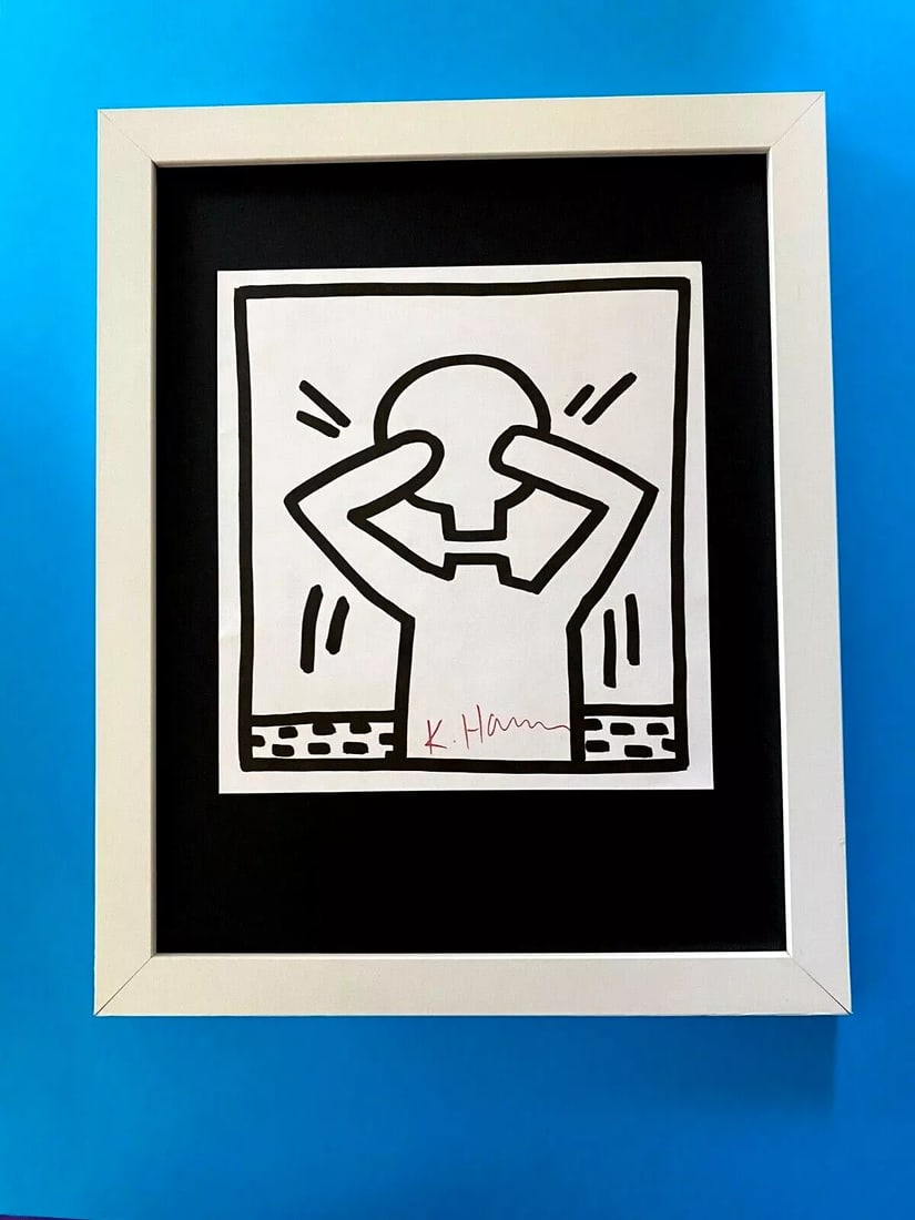 Keith Haring | Vibrant & Iconic Print Signed Mounted & Framed 14x11 Buy it Now! (1 of 2)