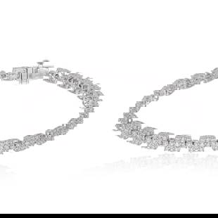 Lab Grown CVD Diamond Tennis Bracelet 10k White Gold: Title: Lab Grown CVD Diamond Tennis Bracelet 10k White Gold Description: Item Code : STBR-4114B, Gold : 8.17gm : 4.00 Ct Lab Grown Diamond CVD : Gross Wt. : 8.97 grams Metal: 10k White Gold Gemstones: