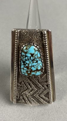 Vintage Navajo Native American Turquoise Statement Ring By Richard Tsosie (1 of 16)