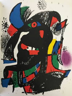 Joan Miro Original Lithograph v4-2 Mourlot 1981: Artist: Joan Miro Country: Spain Title: Untitled v4-2 Medium: Original Lithograph Marks: Not signed not numbered Size: 12.50 x 9.75 inch Printed: 1981 by Mourlot Press France Provenance: Joan Mi