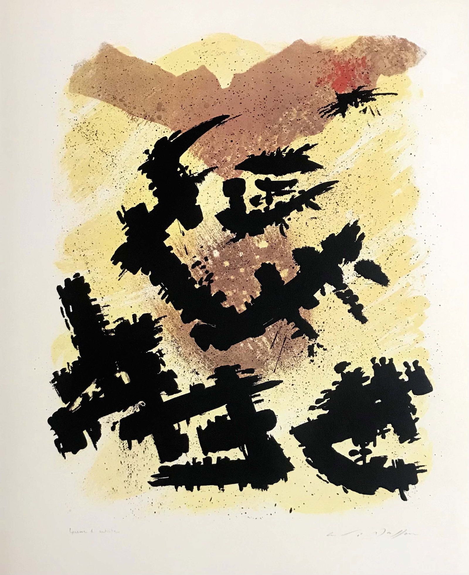 1973 Andre Masson Colere N. 35: Artist: Andre Masson Country: France Title: Colere - 35 Medium: Offset Marks: Fascimile Signature Paper Size: 14 x 11.75 inch Printed: 1973 in Switzerland Provenance: Masson Graphik Ltd Edition