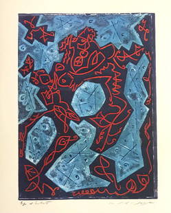 1973 Andre Masson Les Hain Teny N. 29: Artist: Andre Masson Country: France Title: Les hain teny - 29 Medium: Offset Marks: Fascimile Signature Paper Size: 14 x 11.75 inch Printed: 1973 in Switzerland Provenance: Masson Graphik Ltd E