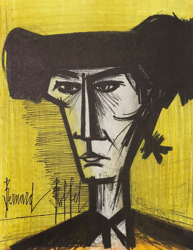 Bernard Buffet Torero Original Lithograph 1967: Artist: Bernard Buffet Country: France Title: Torero Medium: Original Lithograph Marks: Signed in plate, not numbered Printed: 1967 by Fernand Mourlot France Paper: Velin Acropole 12.5 x 9.5 inch <b
