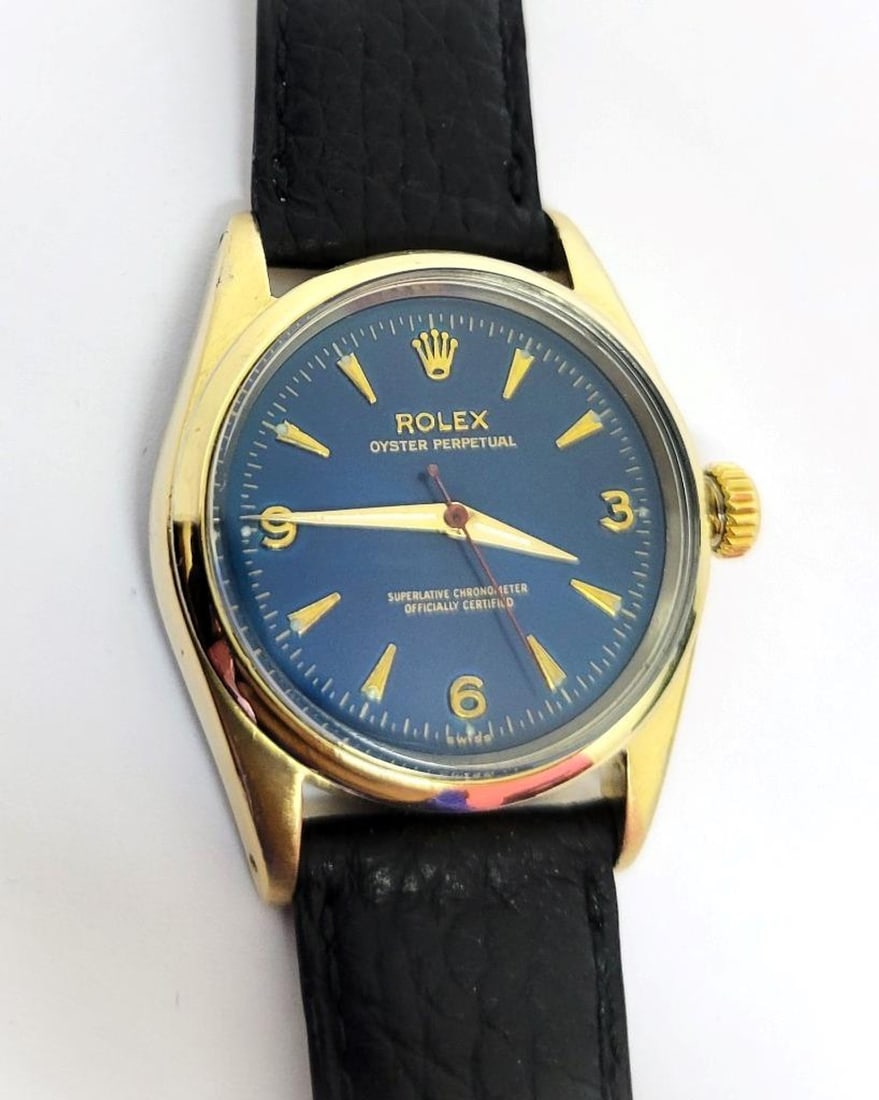 Vintage 14k Gold Cap ROLEX OYSTER PERPETUAL Automatic Watch c.1956 Ref.6634 RARE (1 of 17)