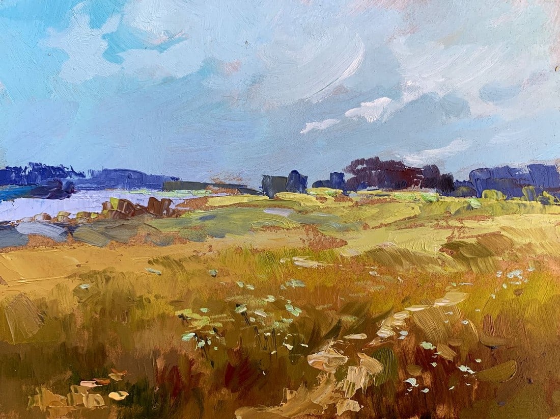 Oil painting Summer yellow field Yuriy Suprunchuk (1 of 12)
