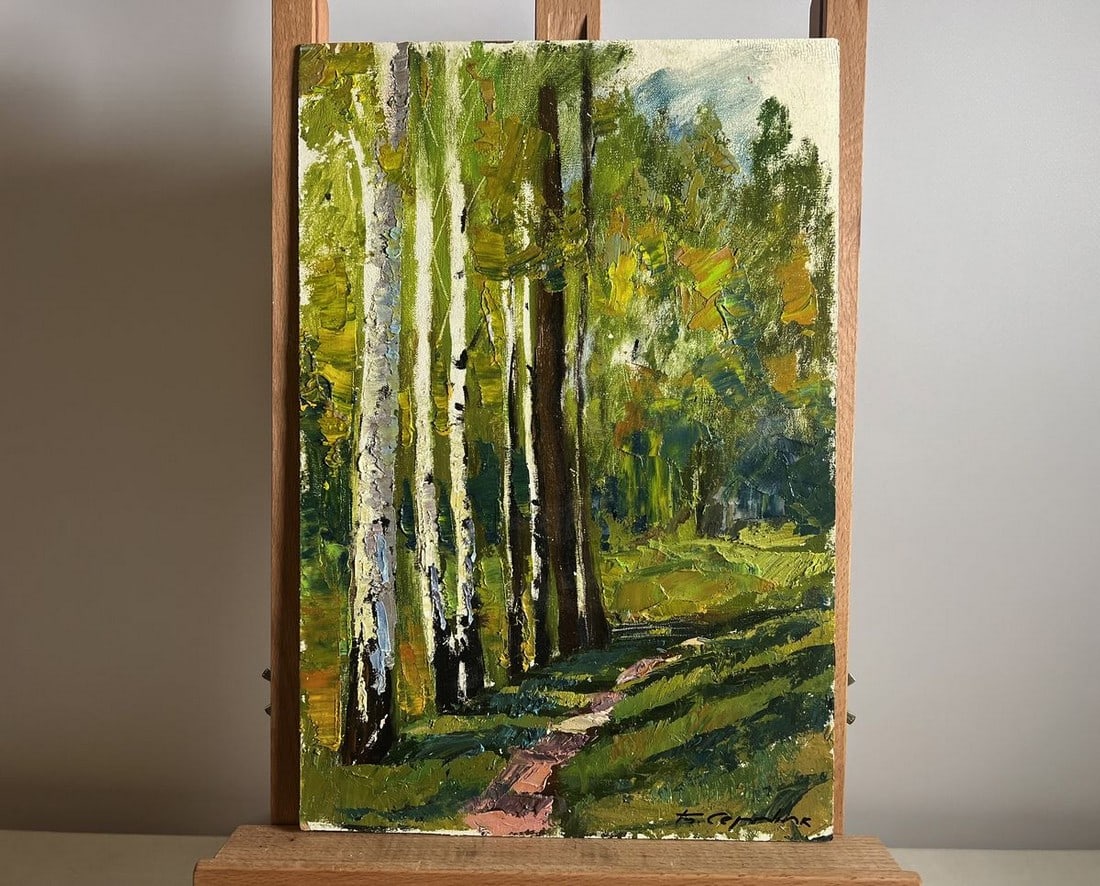 Oil painting Path in the birch forest Boris Serdyuk (1 of 10)