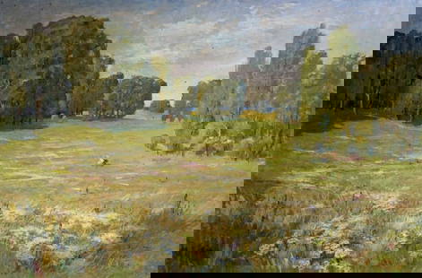 Oil painting Nature Lapin Victor Ivanovich: &#8470;Vern 1074 *** ABOUT THIS PAINTING *** * TITLE: "Nature" * ARTISTS: Lapin Victor Ivanovich * SIZE: 80x120 cm/'31.49x47.24 inches' * MEDIUM: oil, canvas * HAND PAINTED: Original painting from our