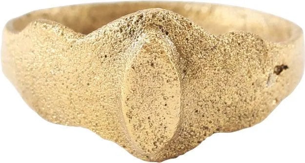 EUROPEAN BETROTHAL RING 9th-12th CENTURY, SIZE 5 3/4: During the Middle Ages, the act of committing to marriage took place as a formal ceremony with vows, considered sacred and unbreakable, exchanged. A ring was given by the man to the woman to bind the 