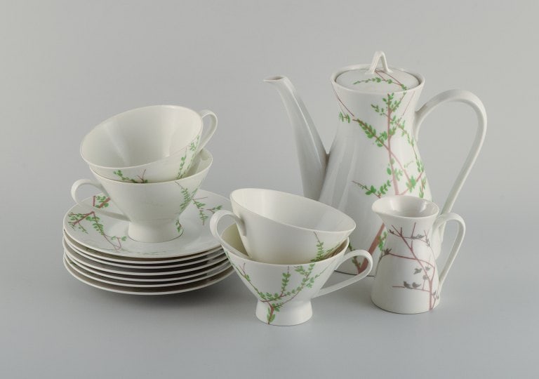 Bjørn Wiinblad for Rosenthal. "Summer" coffee service for four people with jug, four cups, seven: Bjørn Wiinblad for Rosenthal. "Summer" coffee service for four people with jug, four cups, seven saucers and creamer. Marked. In perfect condition. Pitcher: H 20.0 x W 20.0 cm. (including handle and