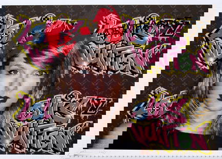 Death NYC Tailor Swift Louis Vuitton: Title: Death NYC Tailor Swift Louis Vuitton Date/Period: 21st Century Materials: Giclee on Fine art 300 gsm paper Size: 17 3/4 x 12 1/2 inches Artist: Death NYC, limited edition giclee on paper, out o