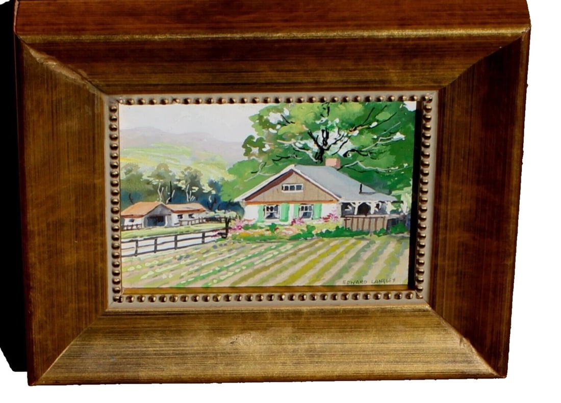 EDWARD LANGLEY White Cottage Darling Mini Jewel oil painting (1 of 5)