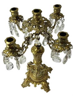 Vintage Neoclassical Brass Candelabra Candle Holder Griffins Winged Creature Dragon: Vintage Neoclassical Brass Candelabra Candle Holder Winged Creature Dragon Color: Gold Candlesticks Brass In good condition heavy tarnish Measures 18"H x 11"W Reserve: $500.65 Shipping:
