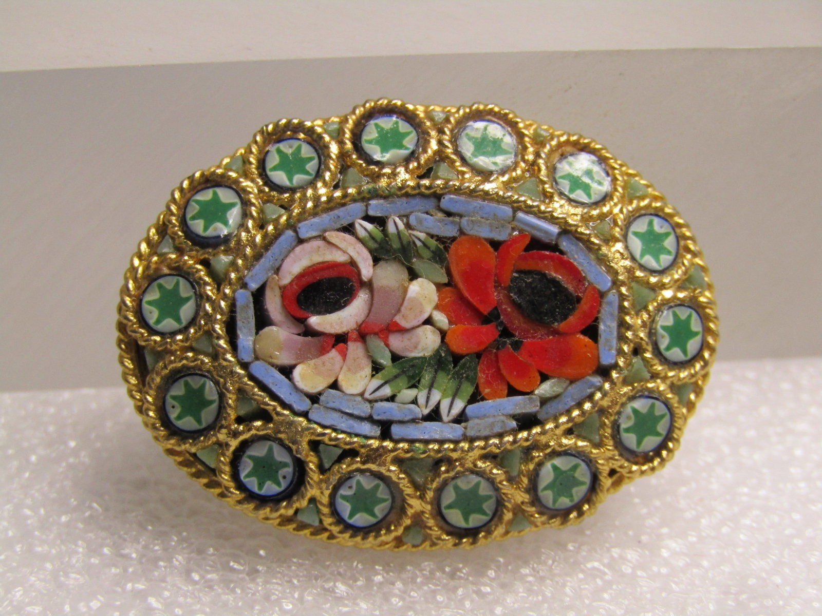 Vintage Micromosiac Oval Brooch, 1960's-1970's (1 of 6)