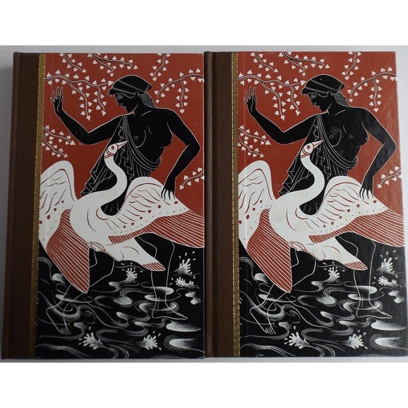 The Greek Myths: First edition thus. Seventh impression. Two volume set. Introduced by Kenneth McLeish. Numerous Illustrations by Grahame Baker. Contrasting slipcase with gilt title. Publishers pictorial brown cloth w