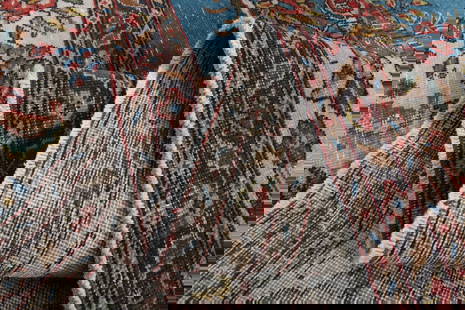 9x12'1 ft, BLUE MINIMALIST RUG: Title: 9x12'1 ft, BLUE MINIMALIST RUGOridign: TurkeyDate/Period: 1960 - 1970Materials: Wool and CottonSize: Width: 9 feet
