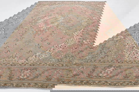 9'2x12'1 ft, PINK TURKISH RUG: Title: 9'2x12'1 ft, PINK TURKISH RUGOridign: TurkeyDate/Period: 1960 - 1970Materials: Wool and CottonSize: Width: 9.2 feet