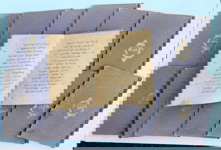 19th century KORAN 13 volumes OTTOMAN TURKISH MANUSCRIPT ISLAMIC QURAN antique: 19th century OTTOMAN TURKISH KORAN Purchased in Turkey 13 thin volumes (10 lvs 20 pp in each volume) Individually bound. Original bindings embossed in gilt Size 6 1/3 by 9" Nice calligraphy Good condi