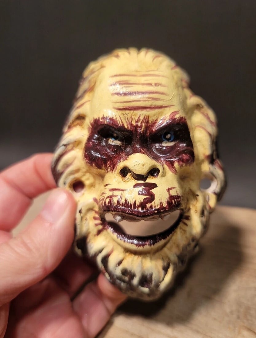 Cast Iron folk art Sasquatch Wall mount Bottle Opener: 4 3/4" Tall x 3 1/4" Wide Great reproduction cast iron bottle opener. This piece was made to look just like an antique, but is new. All our items come with a 100% customer satisfaction guarantee. Abou