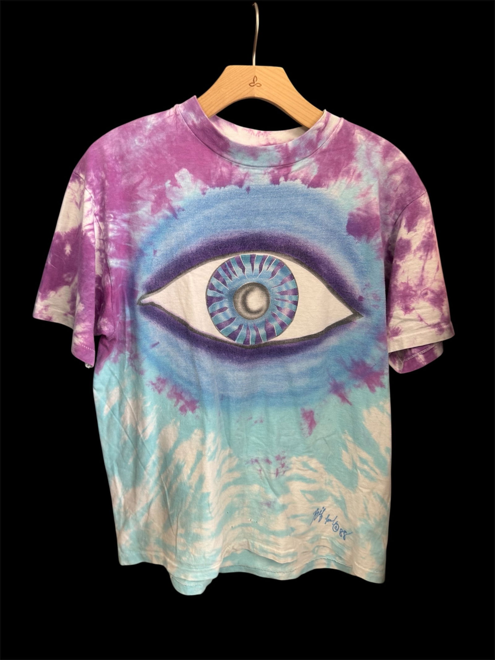 Vintage Grateful Dead Purple/Light Blue Tie-Dye T-Shirt – Big Eye Graphic, Size Large (1 of 1)