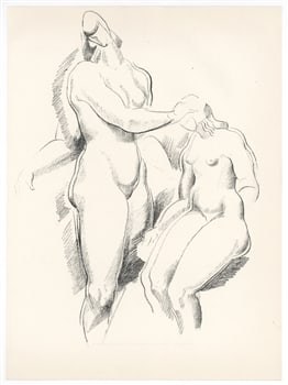 Alexander Archipenko original lithograph "Figurliche Komposition": Medium: original lithograph. This striking composition was published in 1921 for Genius. Sheet size: 13 1/4 x 9 7/8 inches (340 x 250 mm) on wove paper. This original Archipenko print is from GENIUS:
