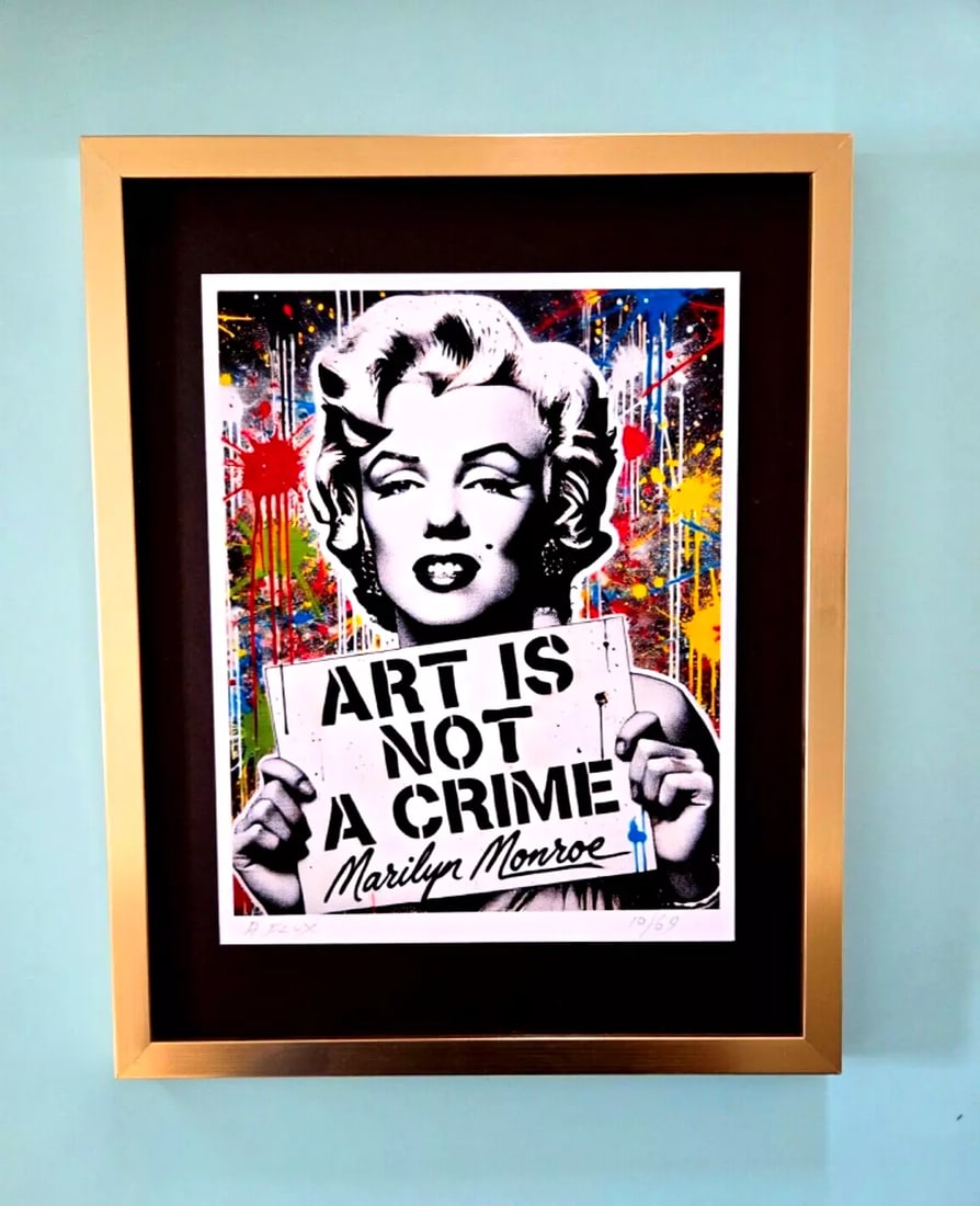 AIDAN FLUX Hand Signed Authentic Print 14x11in. Framed Marilyn Monroe Art | COA (1 of 3)