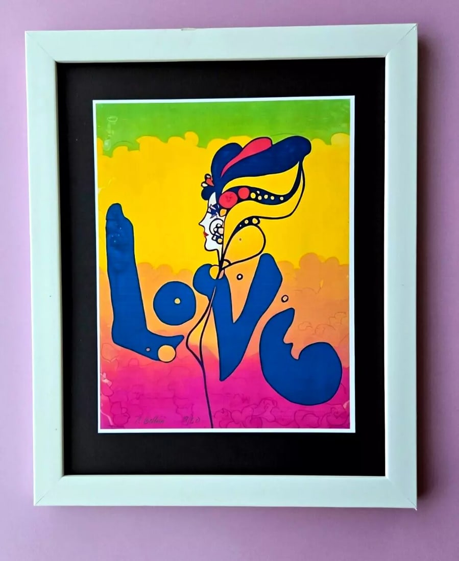 Chiara Bellini + " I LOVE PETER MAX " Original Hand Signed Print Ltd Ed | COA: I LOVE PETER MAX by Chiara Bellini Artist: Chiara Bellini Edition: Limited edition of 50 Size: 15x12in Framed Medium: Giclée print on high-quality archival paper Year: 2025 Condition: New, Mounte