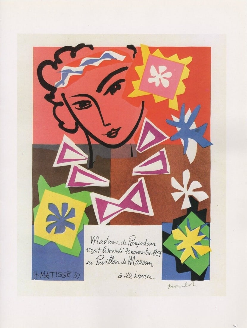 Matisse Lithograph 43 Madam de Pompadour 1959 (1 of 1)