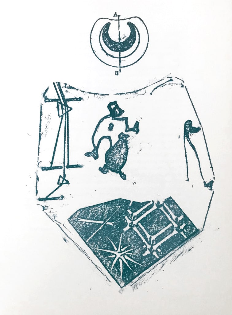 Max Ernst Original Lithograph What the tortoise said to achilles-1: Artist: Max Ernst Country: Germany / USA / France Title: What the tortoise said to Achilles-1 Medium: Original Lithograph Marks: Not signed, not numbered Paper: 13 x 9.5 inch Printed: 1970 by Manus Pr