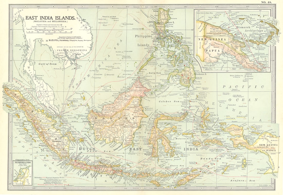 INDONESIA. Borneo Sulawesi Sumatra; New Guinea Sarawak Philippines 1903 map (1 of 1)