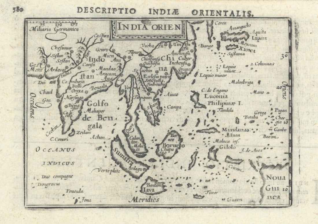 Indiae Orientalis / India Orien by Bertius / Langenes. East Asia/Indies 1603 map (1 of 1)