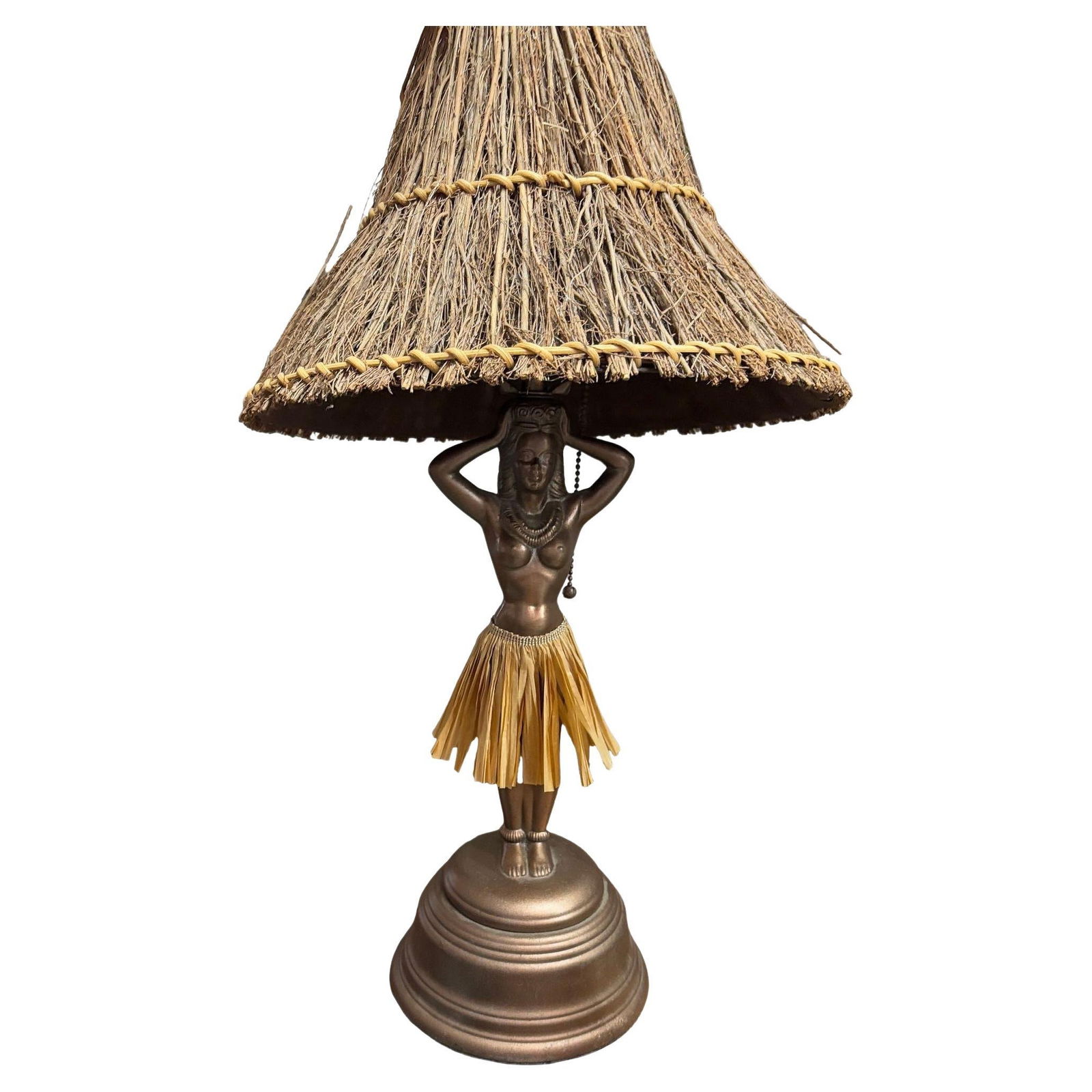 Mid-Century Hawaiian Hula Girl Copper Table Lamp by Dodge (1 of 19)