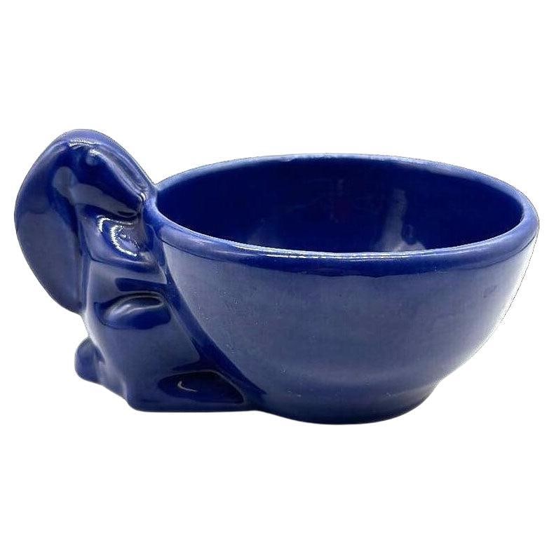 Mid-Century Art Pottery Cobalt Blue Bunny Rabbit Candy Dish Bowl (1 of 6)