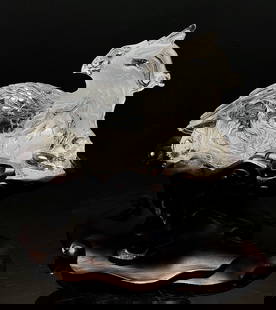 Natural White Crystal Mythology Beast Statue w Certificate: Title: Natural White Crystal Mythology Beast Statue w Certificate Date/Period: After2025 Origin: Chinese Dimension: 165x80x80(mm) 6.50x3.15x3.15(inches) Weight 1.41 lbs/640g Materials: White Crystal R